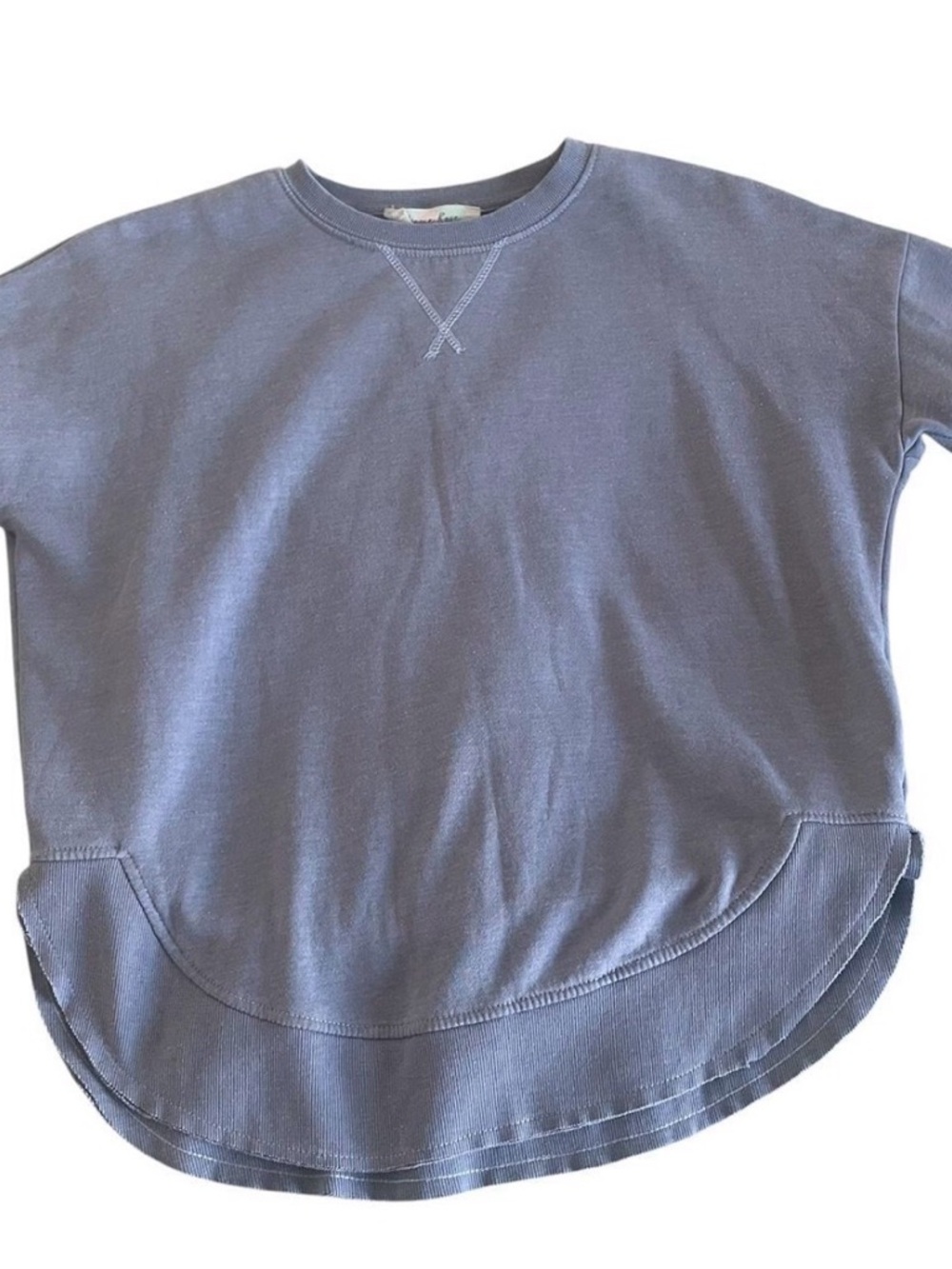 Hippie Rose Kids Crewneck Sweatshirt in Dusty Blue